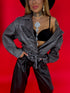 Graphite gray "VINTAGE FADE" leather imitation jacket CV2166